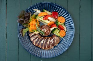 Duck with Chinois Red Wine Sauce
